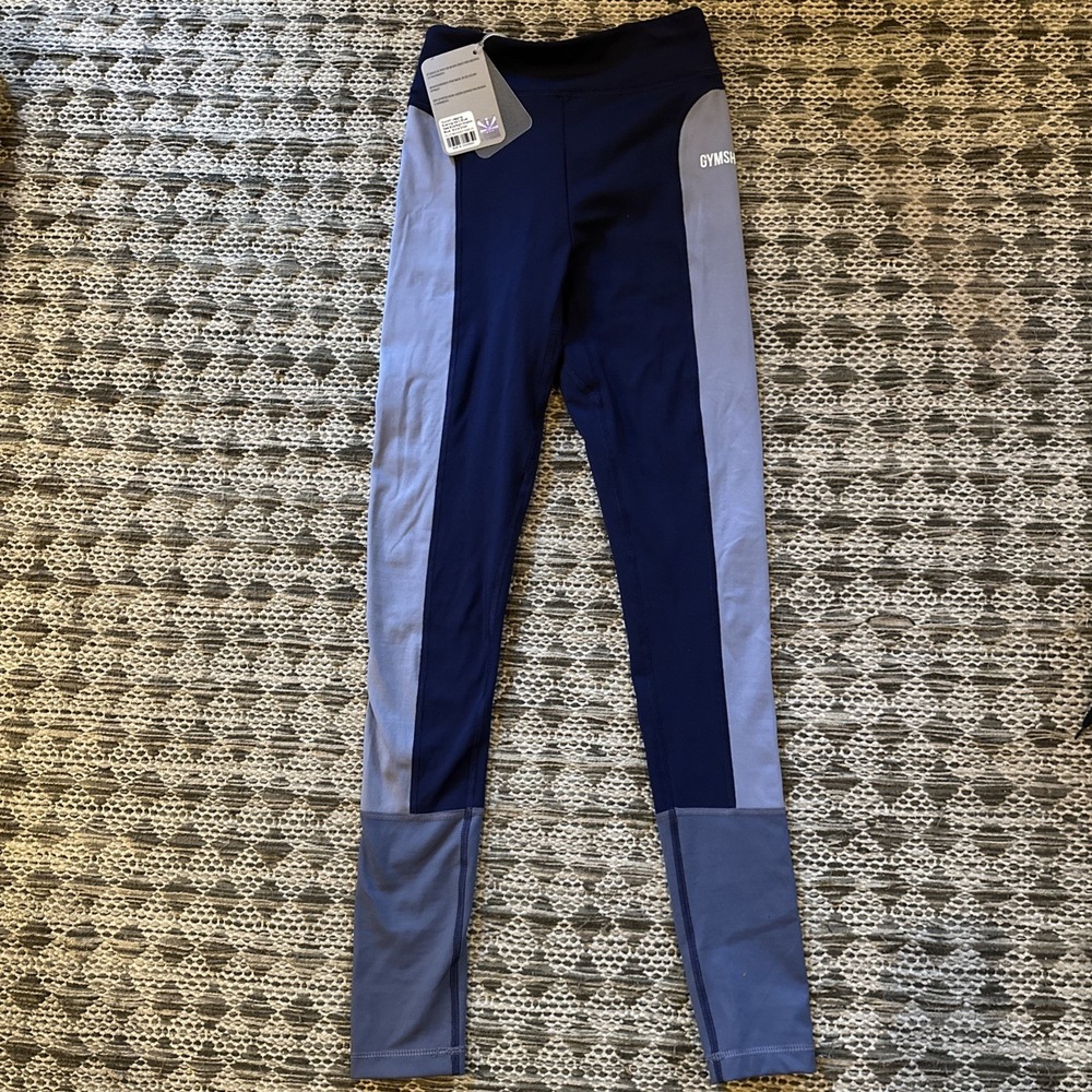 Gymshark Illusion Leggings Women's Size XS  Navy Blue Steel Running Athletic NWT